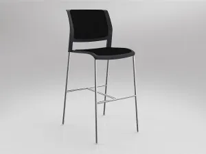 OL Game Fabric Upholstered Chrome Leg Barstool thumbnail 15