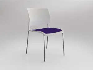 OL Game Upholstered Seat Breakout Chair -4 Legs White Shell thumbnail 19