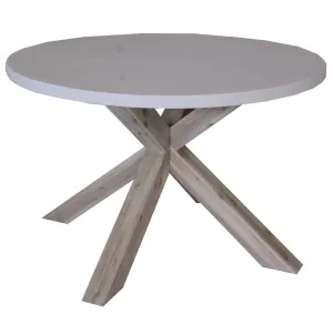 VI LIberty Concrete Top Timber Base Round Dining Table 4 Chair Set thumbnail 2