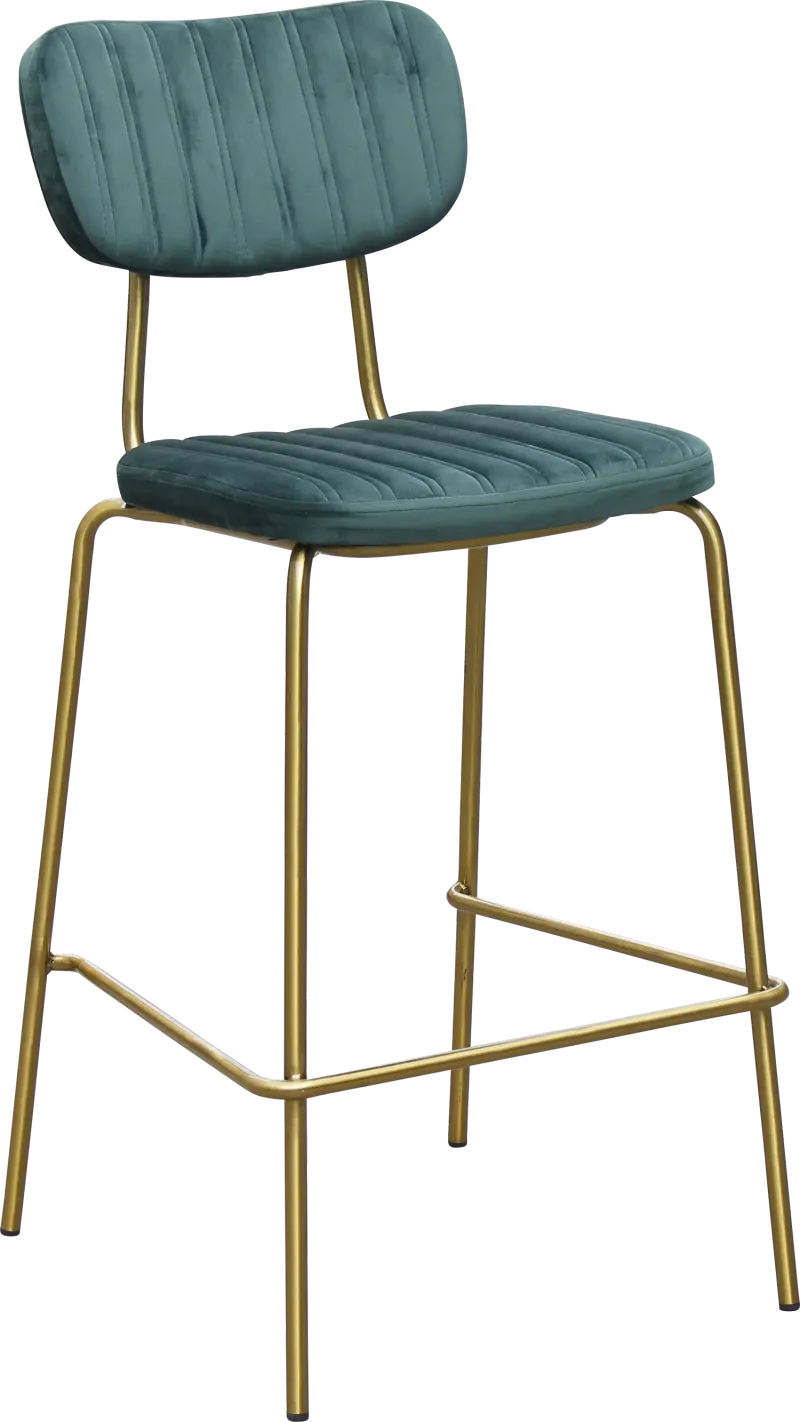FL Tiramisu Velvet Upholstered Brass Frame Hospitality Barstool