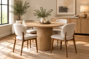 MD Oscar Solid Timber Trunk Leg Round Dining Table thumbnail 2