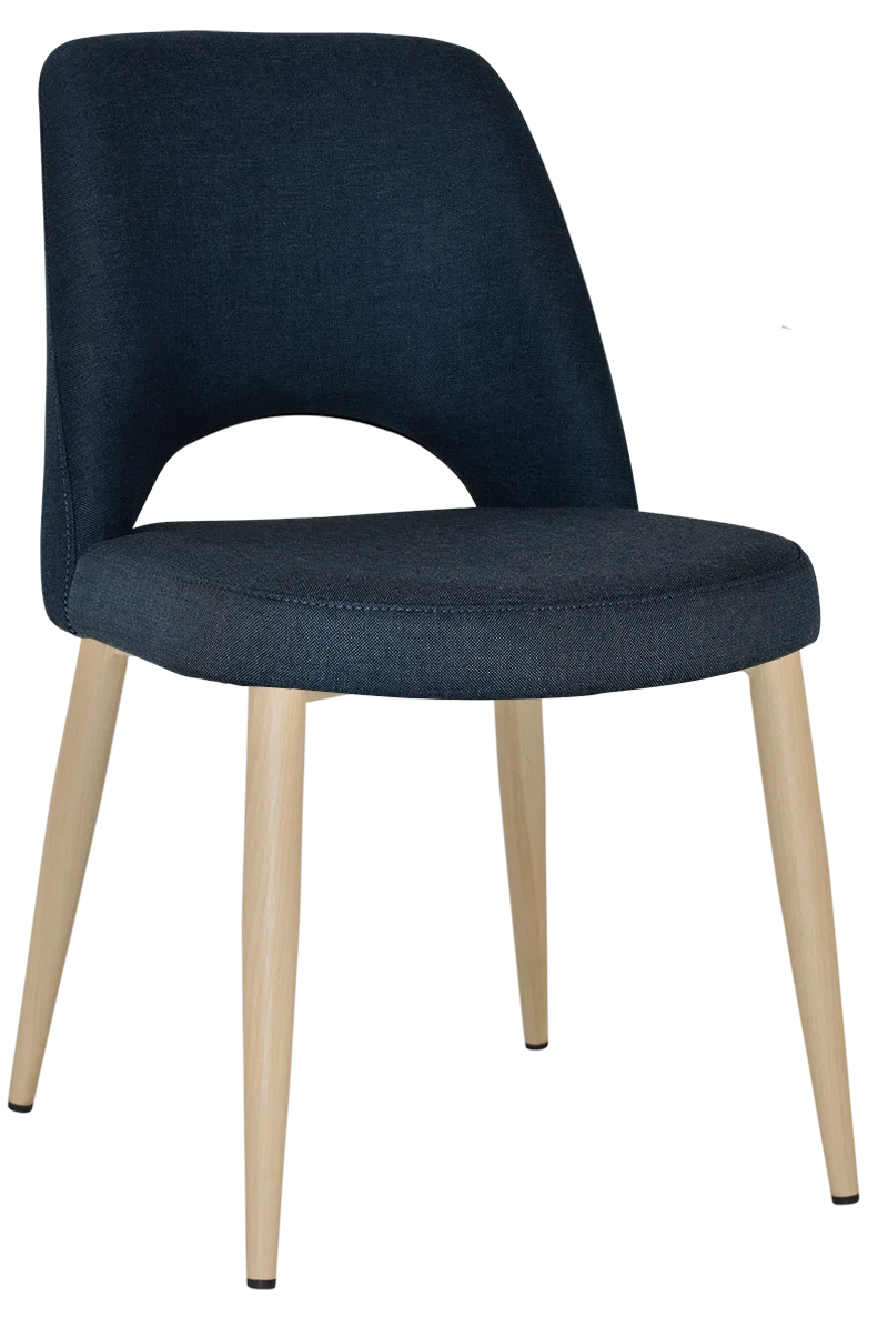 EZ Albury Birch Stained Metal Leg Upholstered Hospitality Dining Chair