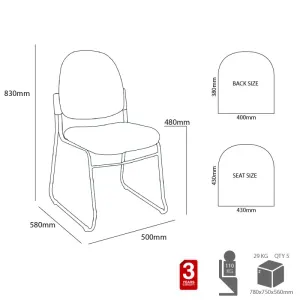MA Nova Fabric Upholstered Chrome Based Lecture Chair thumbnail 2