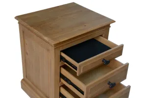 VI Provincial Solid Timber 3 Drawer Bedside Table thumbnail 2