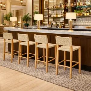 MF Oslo Beechwood Frame Woven Rope Barstool thumbnail 2