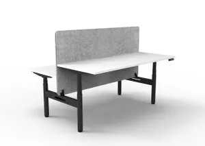 RL Halo+ Height Adjustable Back to Back 2 User Workstation with Grey Eco Panel Screen thumbnail 7