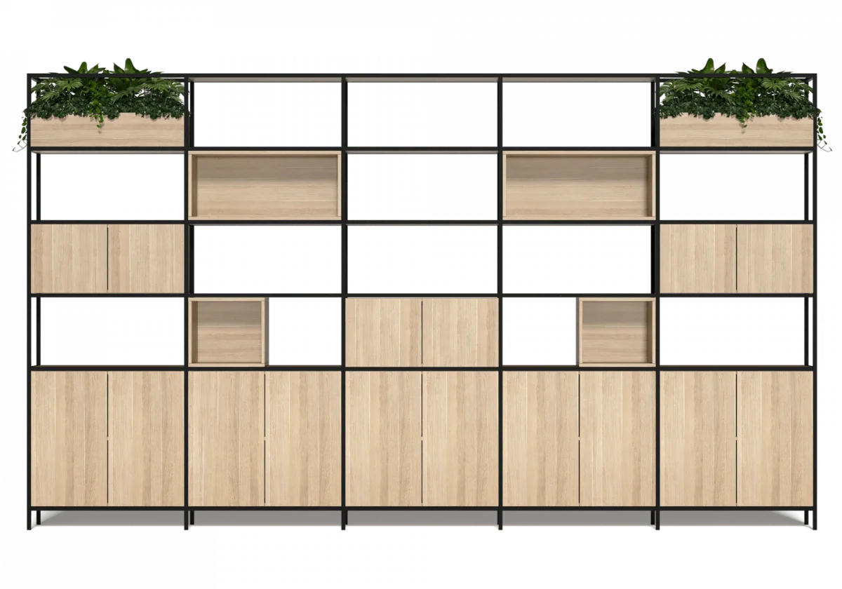 OL Rhodes 16 Door 4 Cubby Welded Storage with 6 Planter Box
