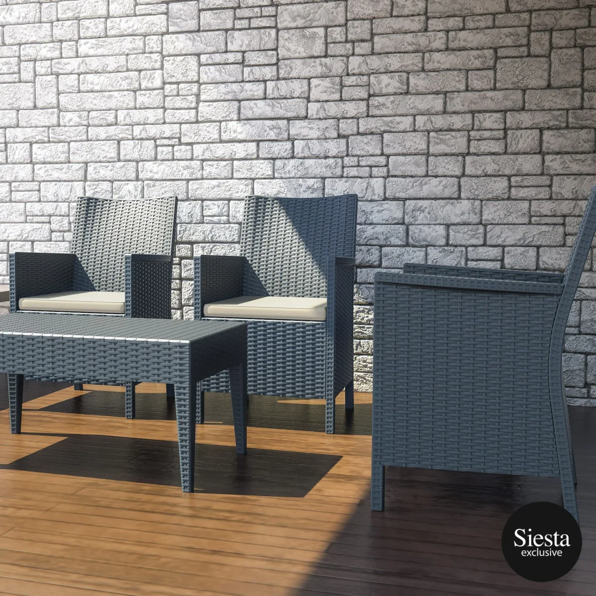 FL 4 Piece Balcony Setting with California Tub Chair