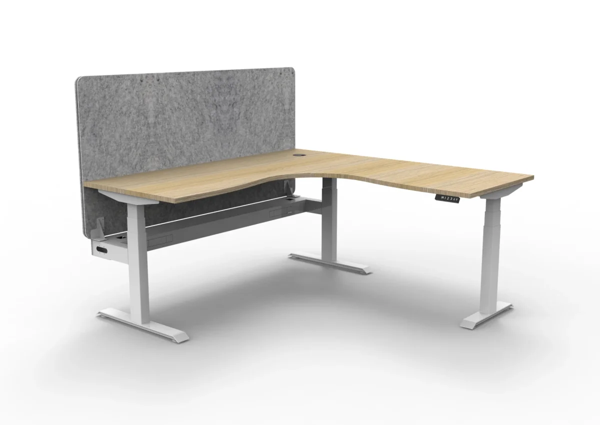 RL Boost+ Height Adjustable Corner Workstation with Grey Eco Panel Screen thumbnail 2