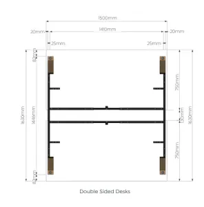 OL Plantation 6 Users Double Sided Desk thumbnail 5
