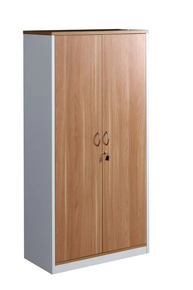 GP Office 2 Door Cabinet - Virginia Walnut with White