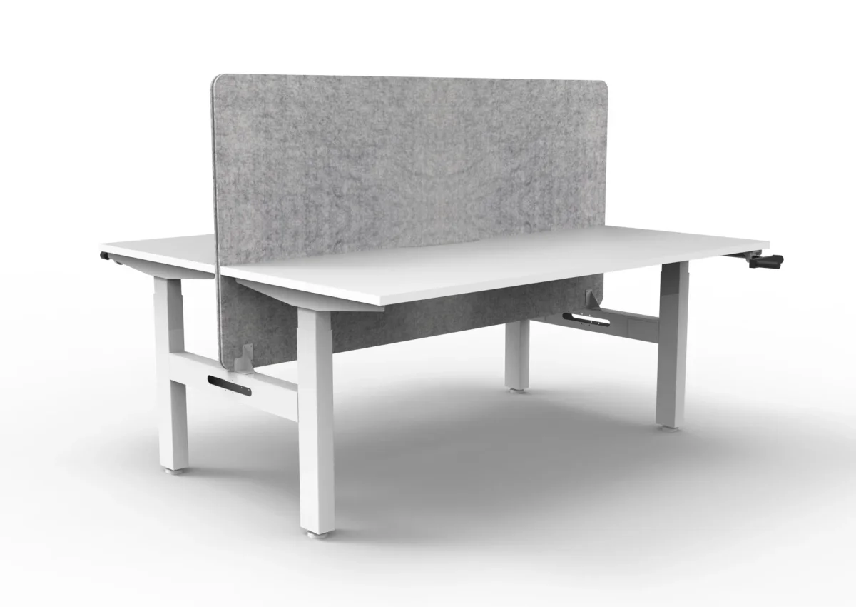 RL Boost Crank 2-User Height Adjustable Workstation with Grey Eco Panel Screen thumbnail 13