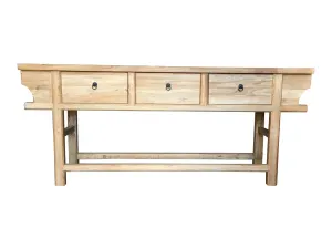 MF Chinese Antique Reproduction Dongbei 3-Drawer Hall Table thumbnail 1