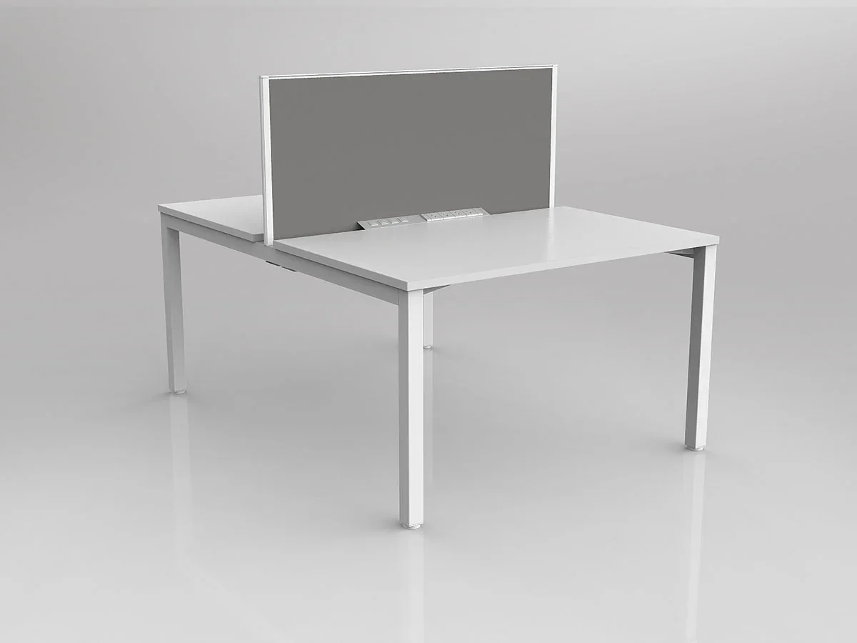 OL Axis 2 User Double Sided Workstation with Screen - Splice Fabric