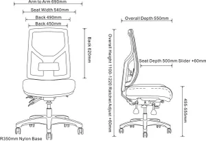 RL Gust Mesh Back Ergonomic Task Chair thumbnail 3