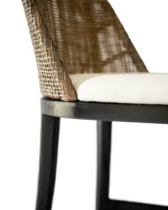 CR Tampa Timber Framed Rattan Back Fabric Seat Counter Stool thumbnail 8