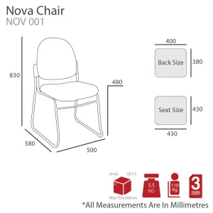 MA Nova Fabric Upholstered Chrome Based Stackable Visitor Chair thumbnail 3