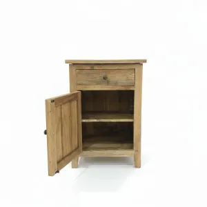 MF Recycled Elm Timber 1 Drawer 1 Door Bedside Cabinet thumbnail 3