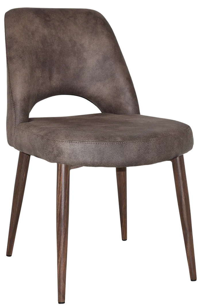 EZ Albury Walnut Colour Metal Leg Upholstered Hospitality Dining Chair