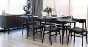 VI Patchwood Solid Timber Leg Veneer Top Extendable Dining Table thumbnail 5