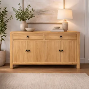 MF Chinese Antique Reproduction Recycled Timber 2 Drawer 4 Door Sideboard thumbnail 2