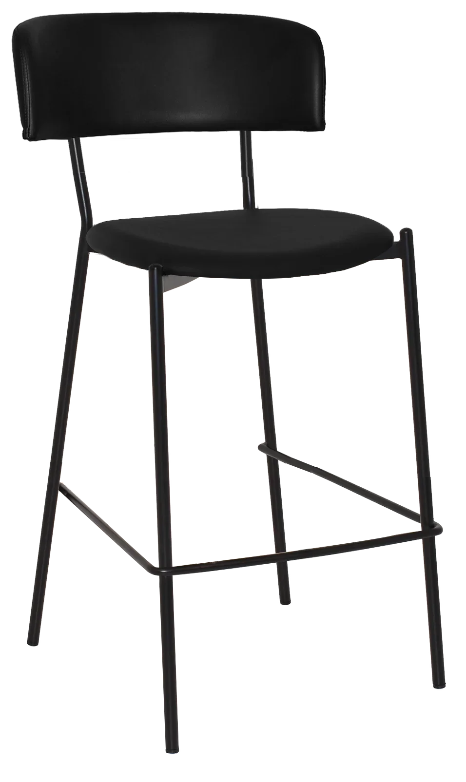 EZ STOOL LUGANO UPH 2 BLACK - EASTWOOD BORDEAUX