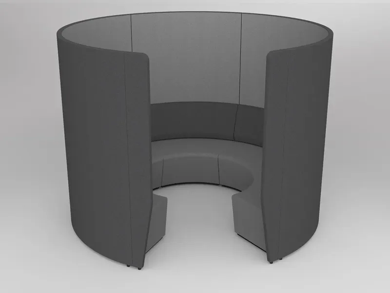 OL Motion Arc 5 Seater Reception Area Lounge with 2 Meter Privacy Wall