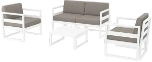 FL Mykonos Aluminium Hospitality Outdoor 4 Seater Lounge Set with Cushion thumbnail 1