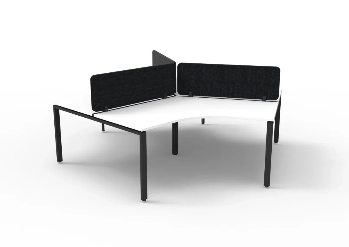RL Infinity 120 Degree Profile Leg 3 User Workstation with Eco Panel Screen