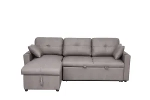 BT Romy Fabric Upholstered 2 Seater Sofa Bed with Storage Chaise thumbnail 8
