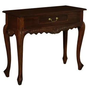 CT Jepara Solid Timber 1 Drawer Carved Sofa Table thumbnail 3