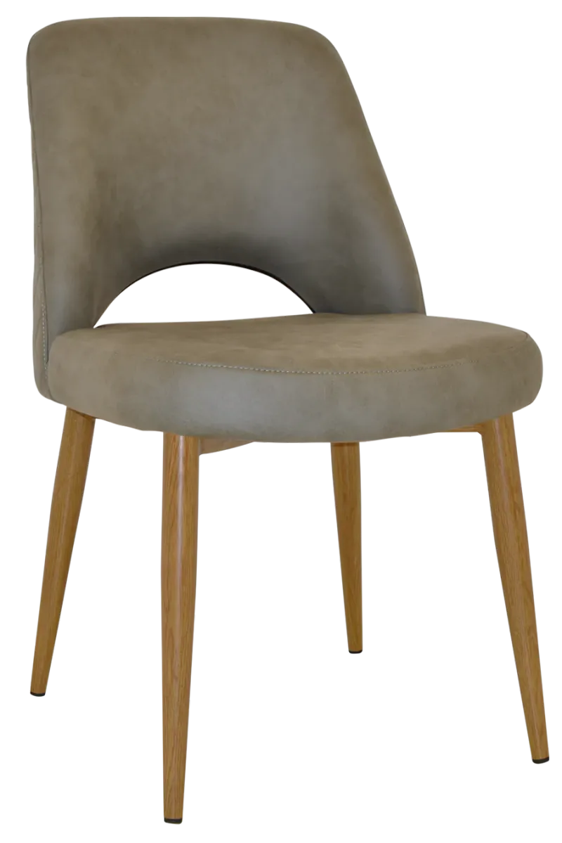 EZ Albury Oak Stained Metal Leg Upholstered Hospitality Dining Chair