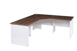 GP Office 3 Piece Corner Workstation with Casnan Top & White Bottom thumbnail 2