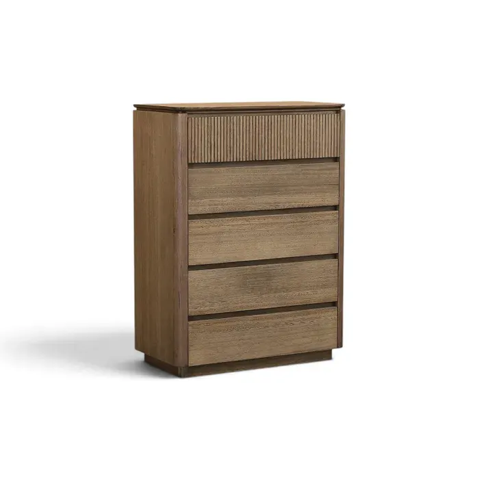 MD Hobart Solid Timber 5 Drawer Tallboy