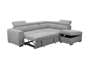 VI Odelia 2 Seater Fabric Sofabed with Chaise Storage Ottoman thumbnail 8