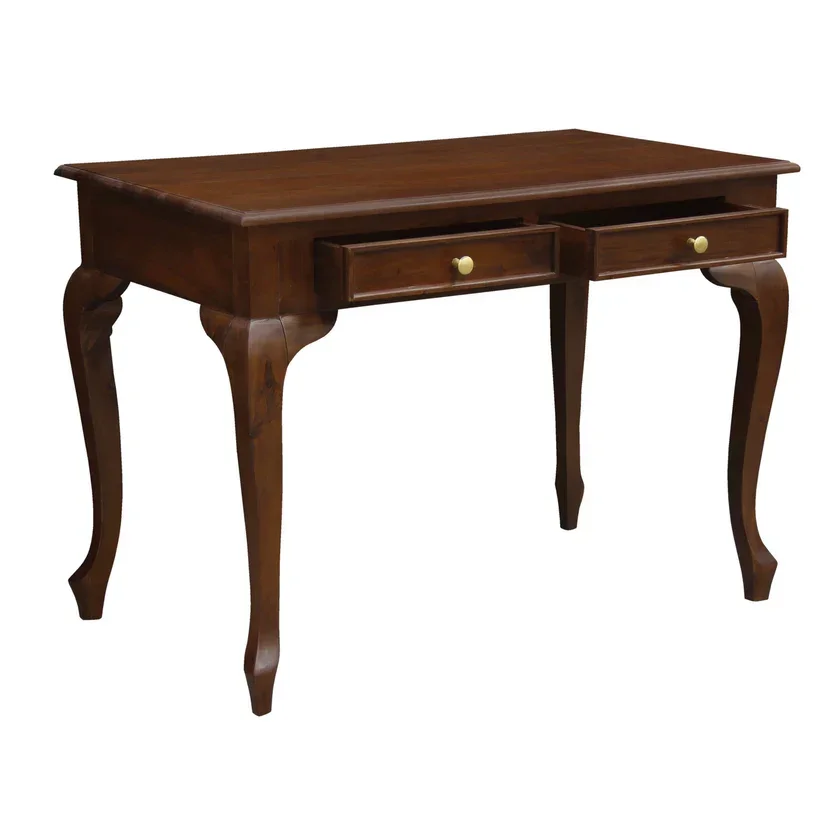 CT Queen Anne Solid Timber 2 Drawer Desk