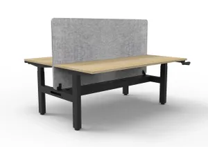 RL Boost Crank 2-User Height Adjustable Workstation with Grey Eco Panel Screen thumbnail 1
