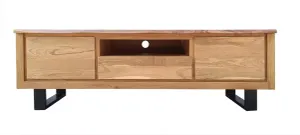 VI Elba Solid Timber Metal Base 2 Door 1 Drawer Entertainment Unit thumbnail 1