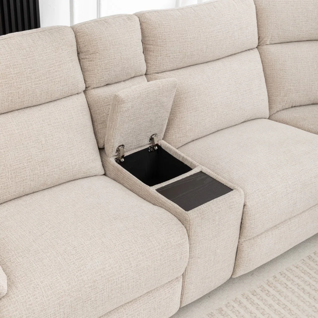 VI Dream Fabric Upholstered 5 Seater Electric Recliner Modular Corner Lounge