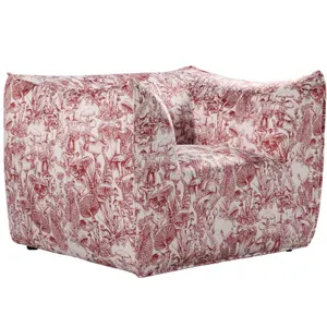 BT Toile Bird Print Fabric Upholstered Accent Chair thumbnail 3