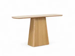 MD Elegant Solid Timber Base Natural Stone Top Hall Table thumbnail 1