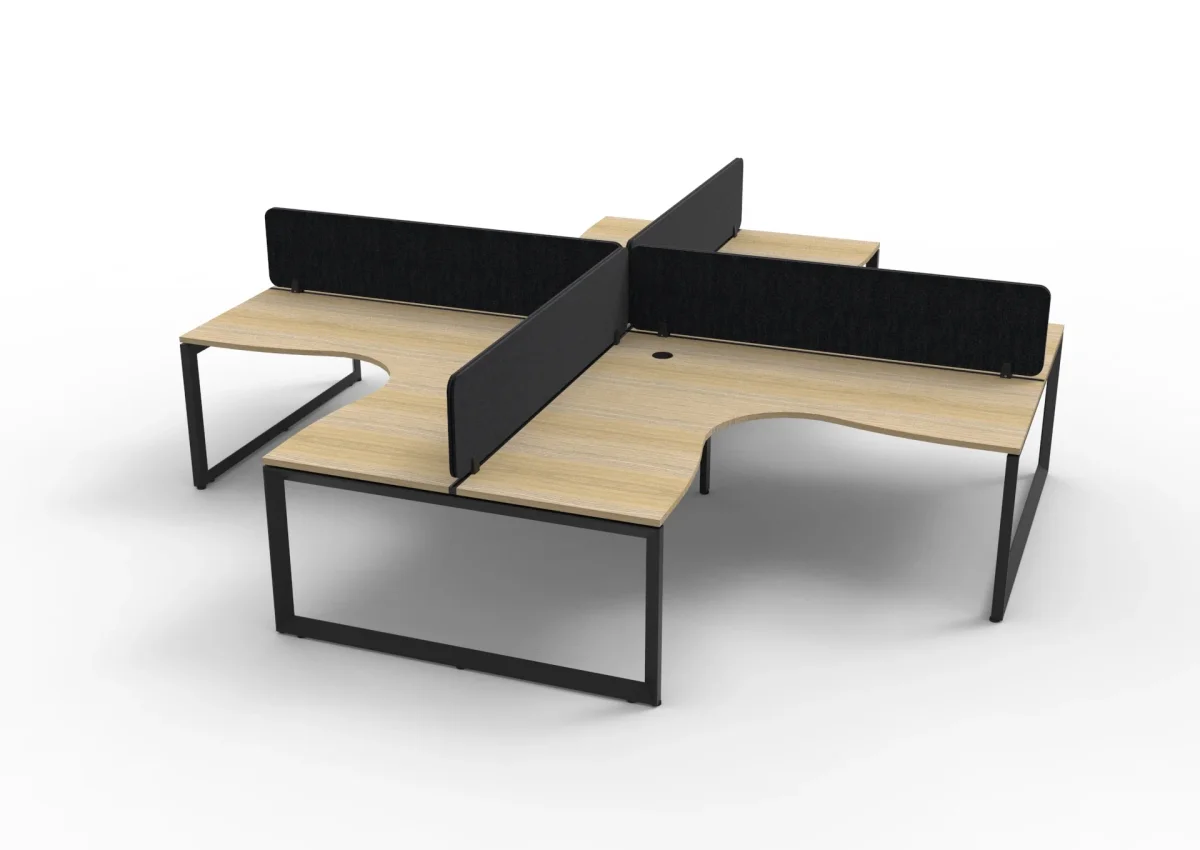RL Infinity Profile Leg 4 People Corner Workstation with Screen thumbnail 8