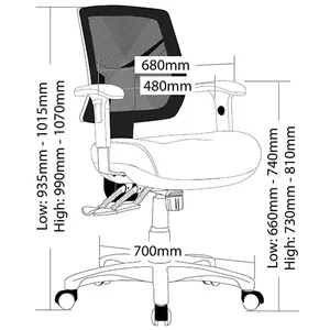 ST Chelsea Mesh Low Back Task Chair with Arms thumbnail 2