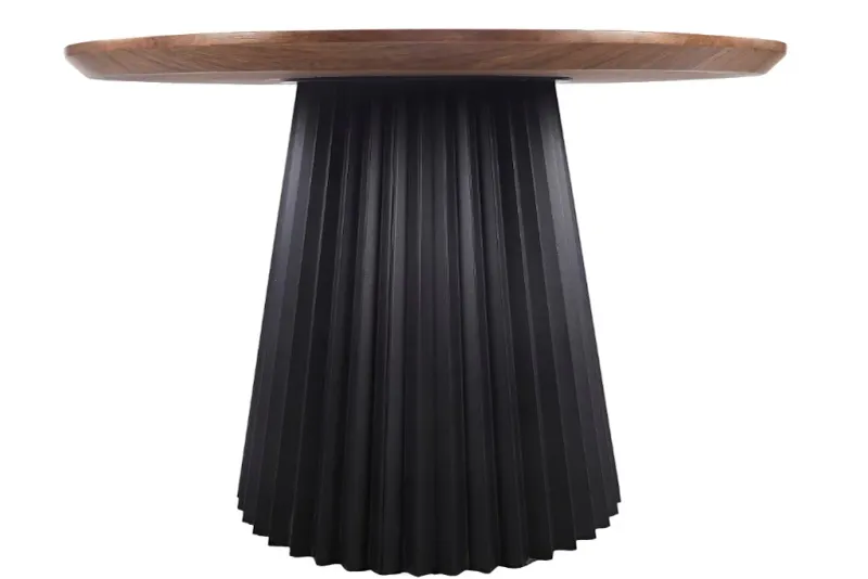 Hugo Round Pedestal Dining Table 130cm, Walnut Veneer