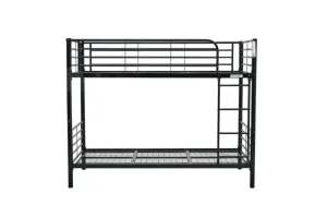VI Tiamo Metal Frame Single Over Single Bunk Bed - White & Black thumbnail 4
