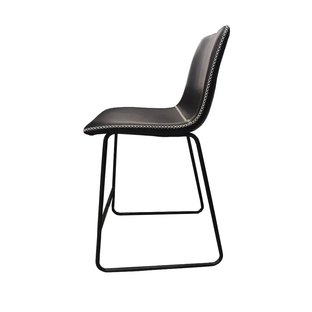 VI Silvester PU Leather Upholstered Metal Leg Bar Stool