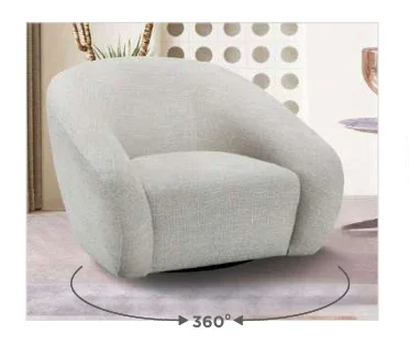 VI Cleo Fabric Upholstered Swivel Armchair Sofa