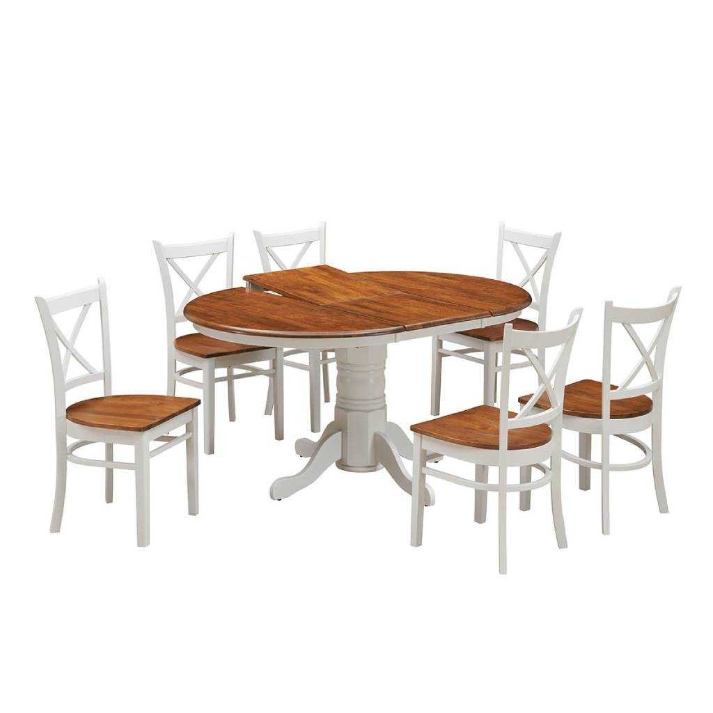 VI Hobart Solid Timber Pedestal Based Expandable Dining Table & 6 Chairs Set