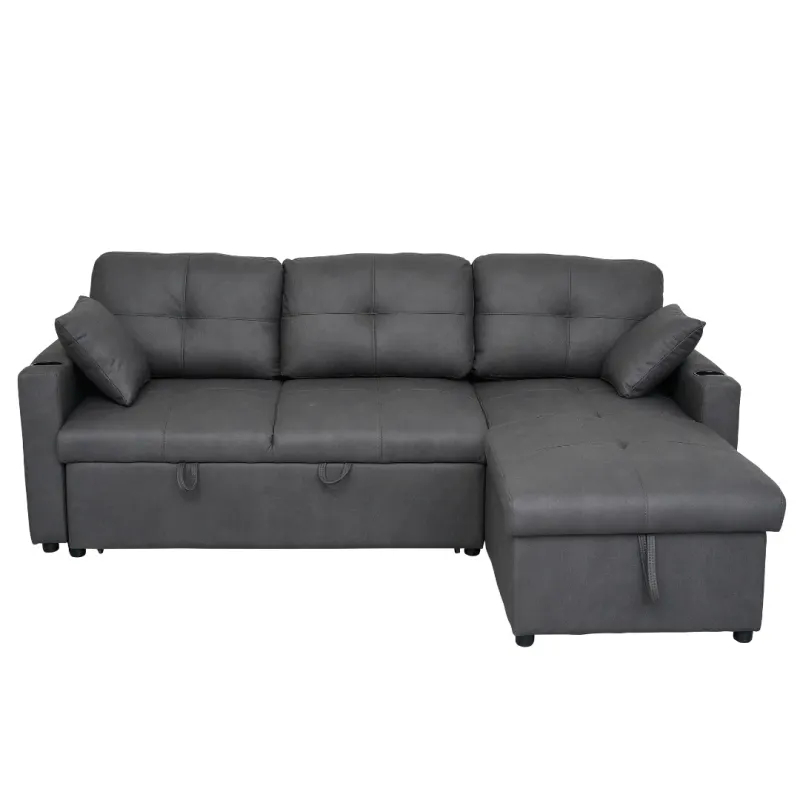 BT Romy Fabric Upholstered 2 Seater Sofa Bed with Storage Chaise