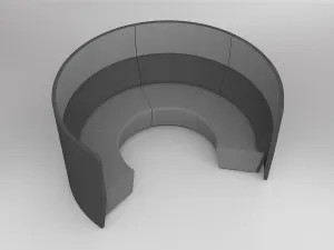 OL Motion Arc 4 Seater Reception Area Lounge with 1.4M High Privacy Wall thumbnail 2